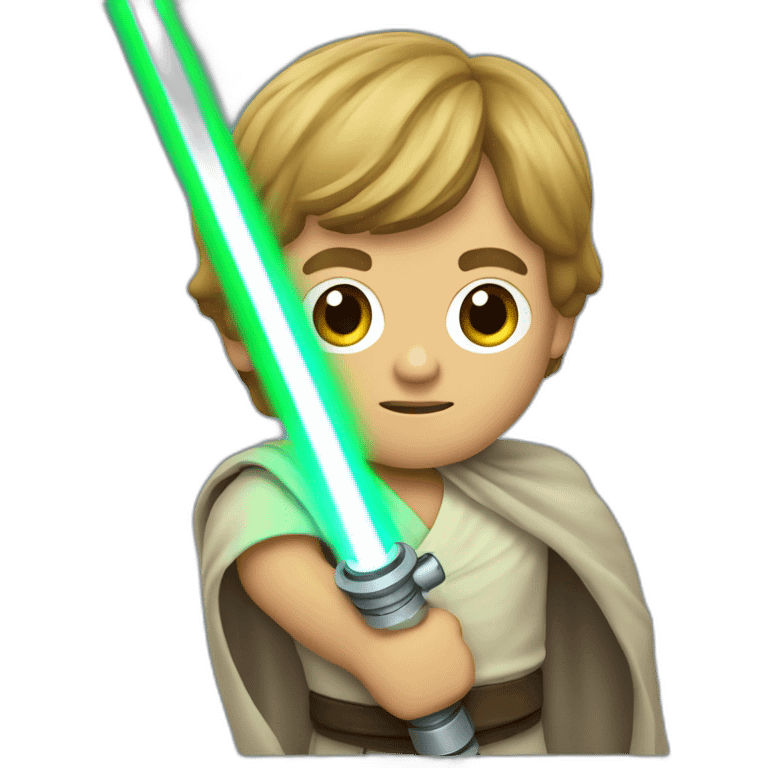 Luke skywalker holding a light saber emoji