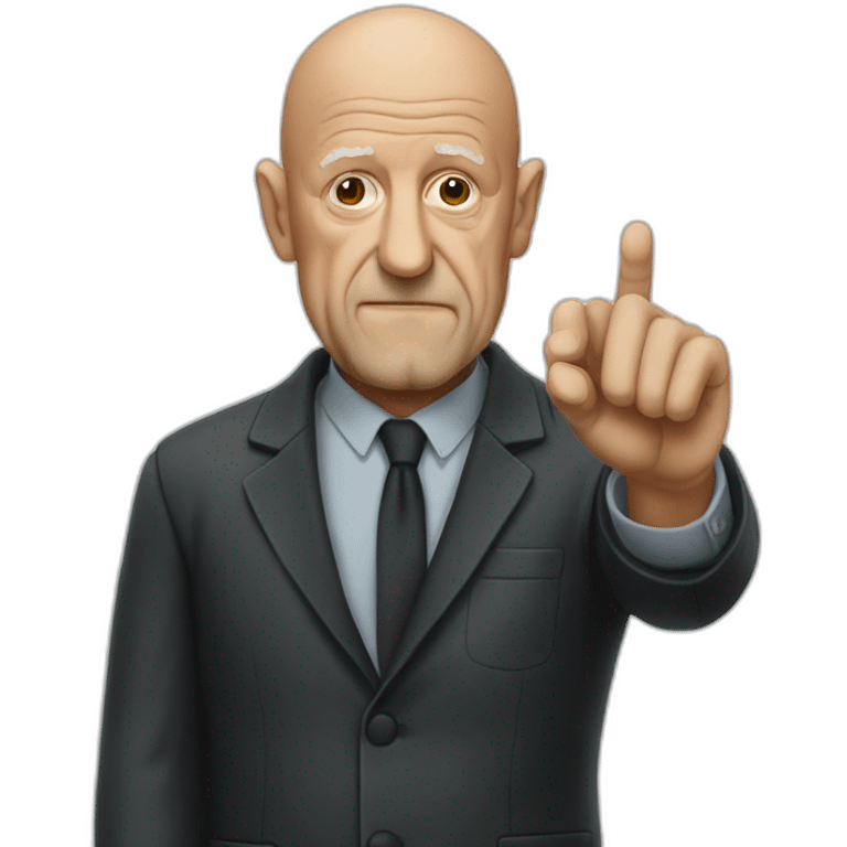 mike ehrmantraut with a finger emoji