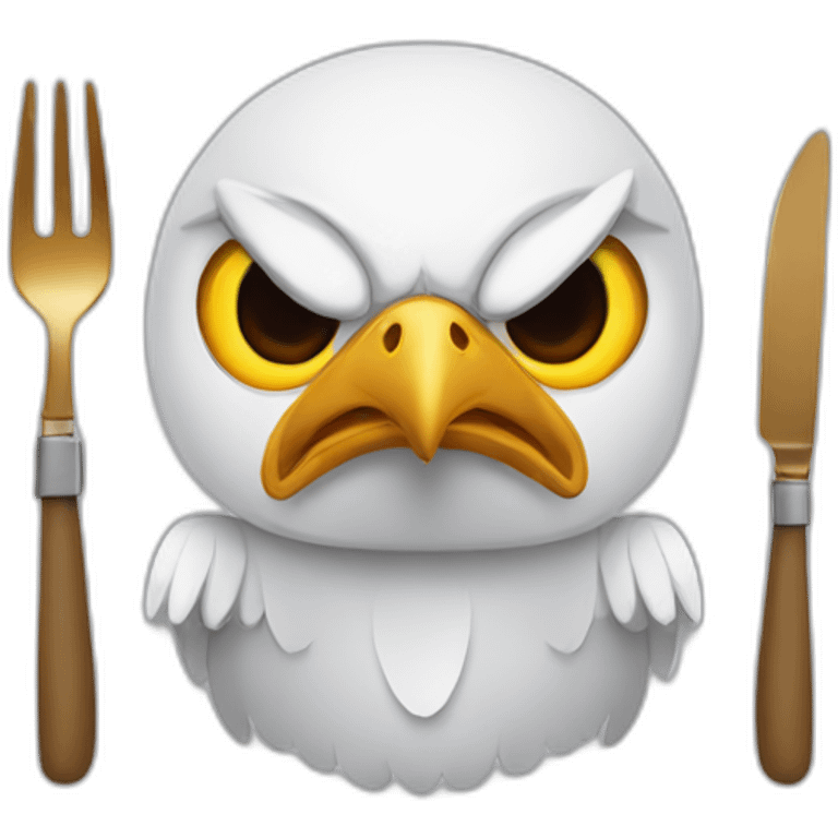 eagle with knife and fork emoji