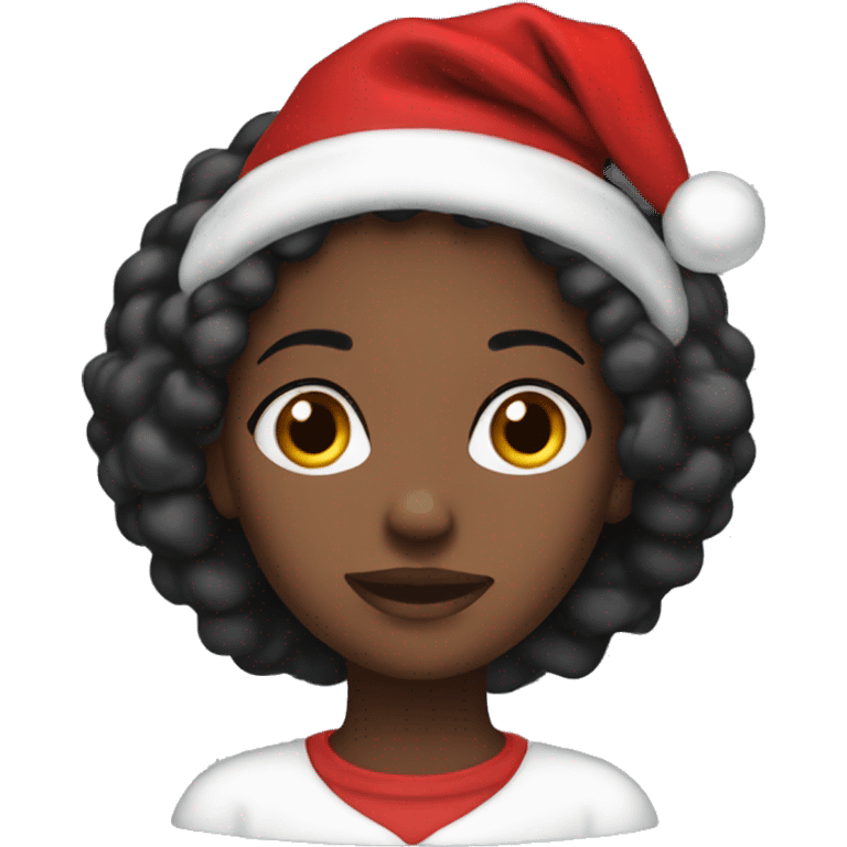 Black girl Christmas ear muf emoji