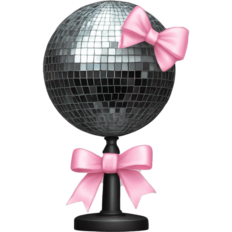 Disco ball with light pink bow emoji