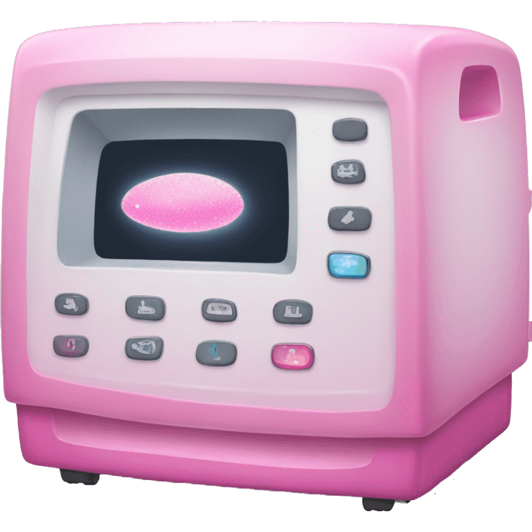 Pink ombre ultrasound machine with glitter emoji