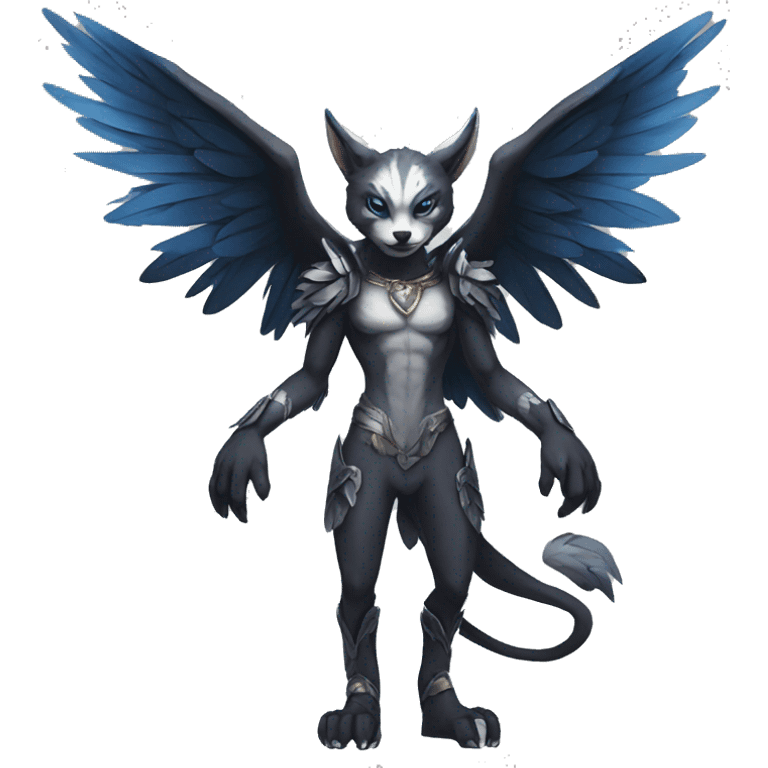 Anthro cool edgy winged animal hybrid full body emoji