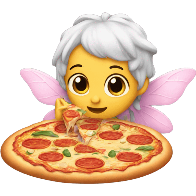 Fairy eating pizza emoji