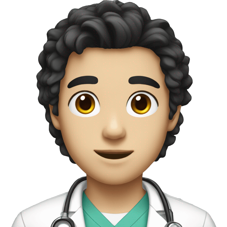 a teenager doctor boy student white skin, black hair emoji