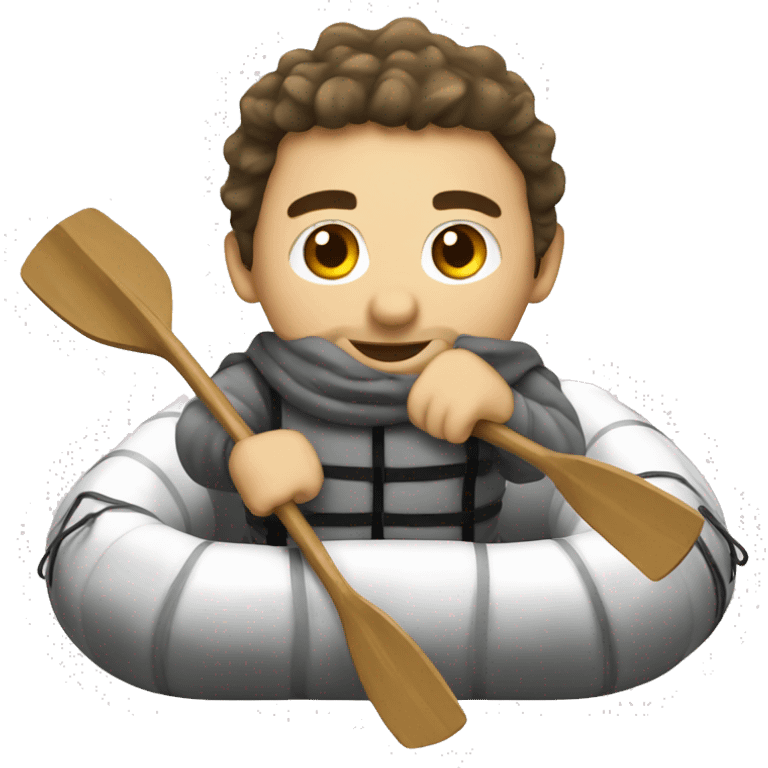 Realistic empty white water raft emoji