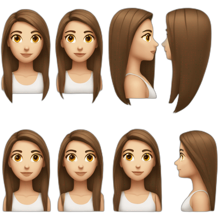 Girl-long-straight-brown-hair-beautiful-eye-eyebrow-suit emoji