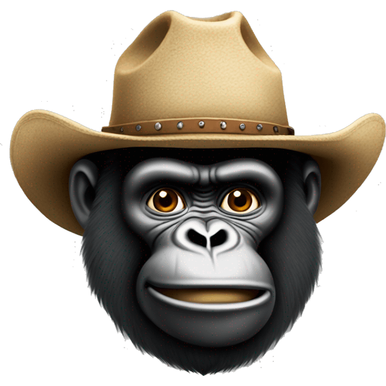 Gorille avec chapeau de cowboy emoji