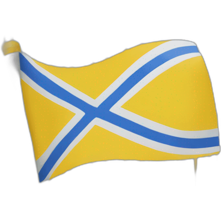 blue, white and yellow flag n straight lines emoji