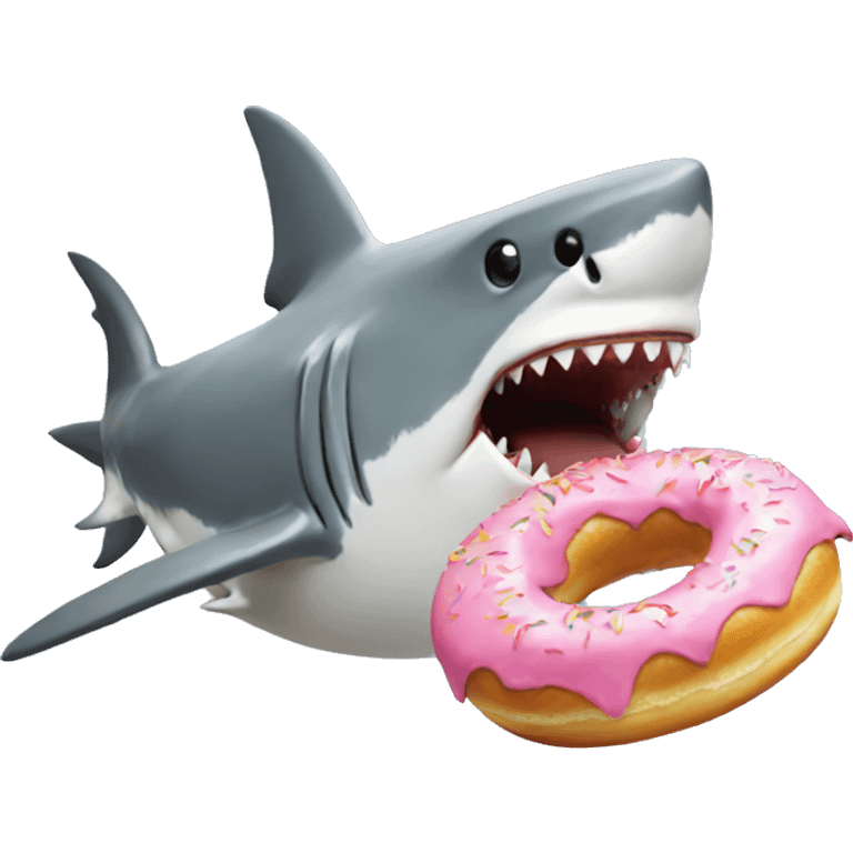 shark eating a donut emoji