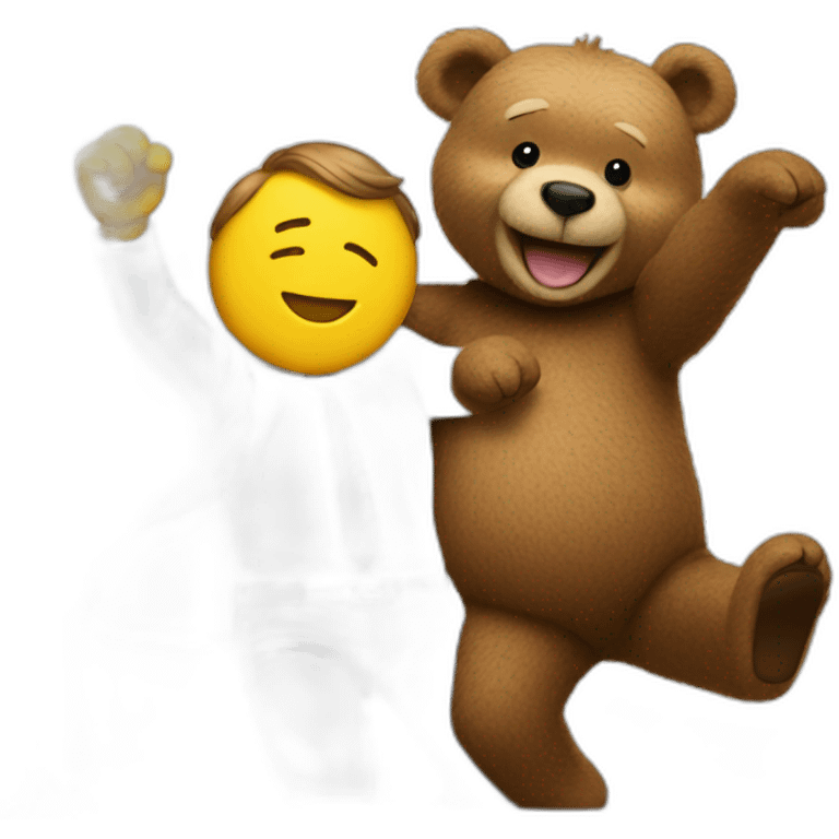 macron dancing with ted bear emoji