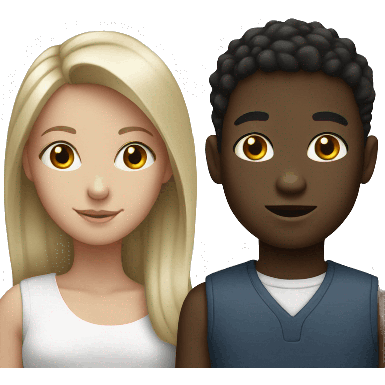 black boy and white girl emoji