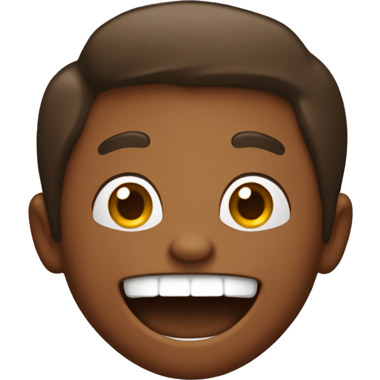 Brown skin man laughing hysterically  emoji