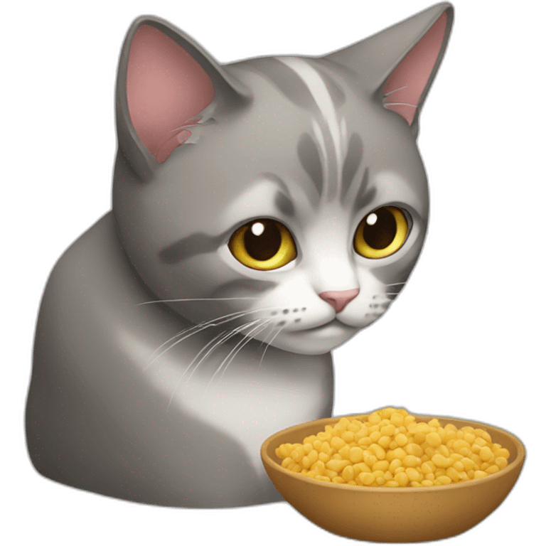 a cat eating food emoji