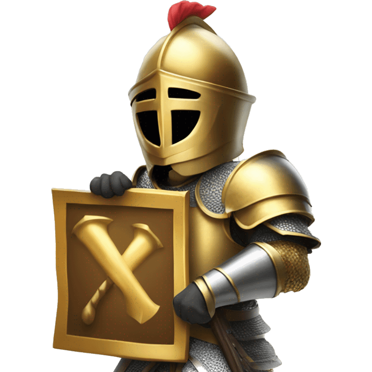 Golden Knight victory holding a big sign emoji