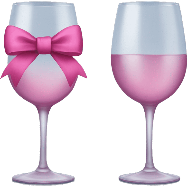 Wine glass with pink bow emoji