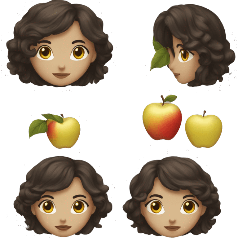 A brunette Discordia with golden apple  emoji