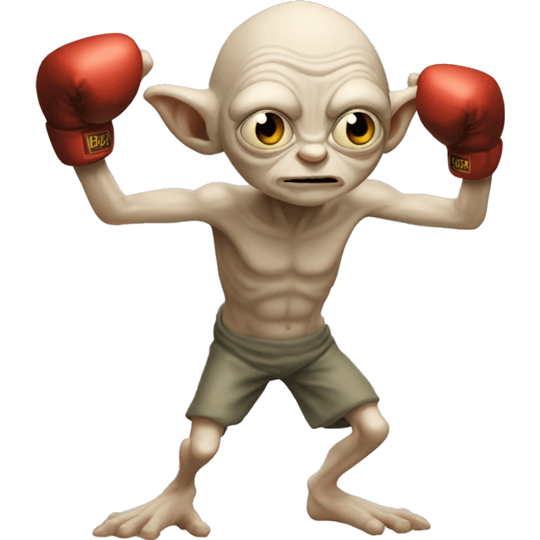 gollum wearing boxing gloves emoji