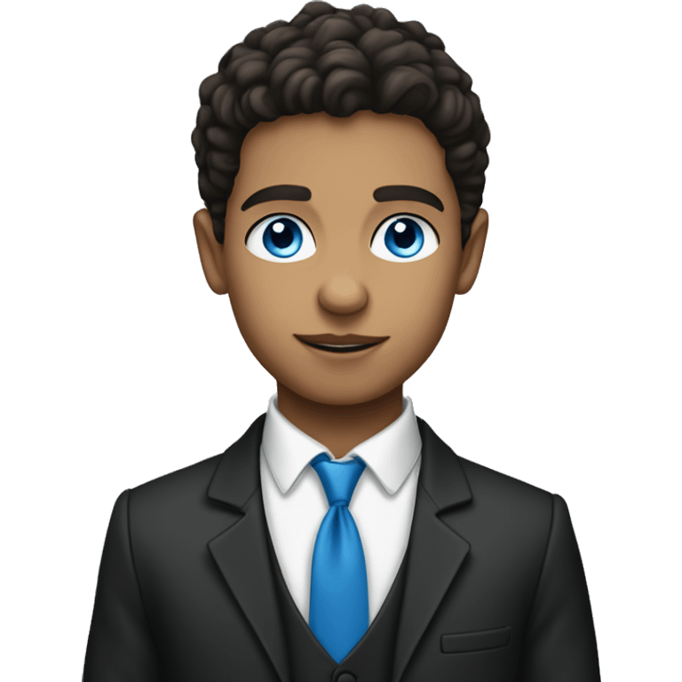 gipsy boy with blue eyes skinny in suit emoji