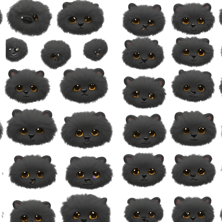 black fluffy hear emoji