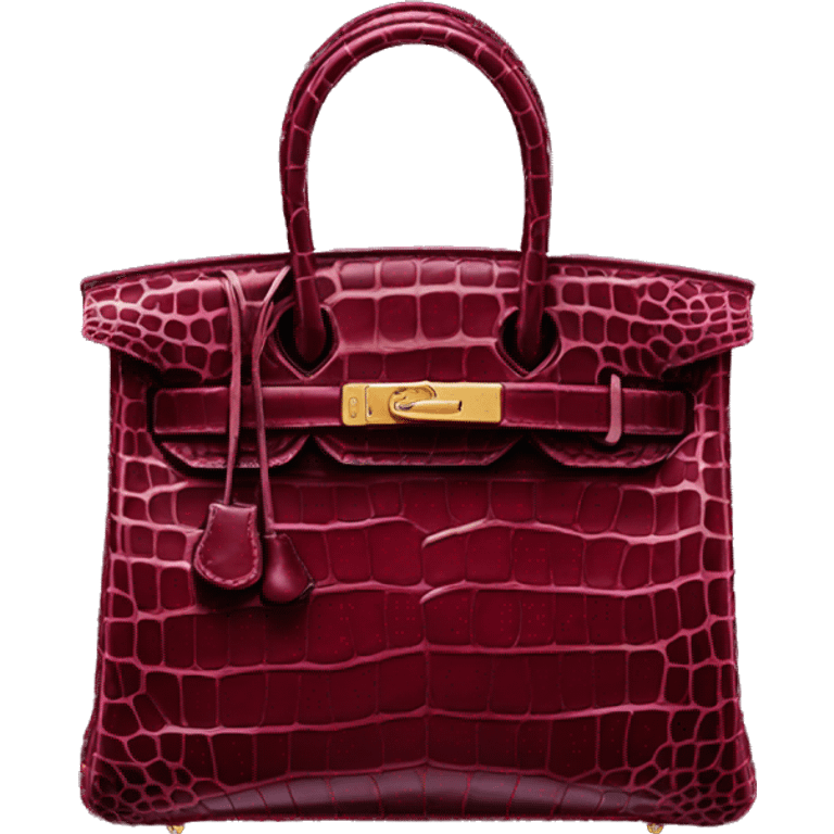 Hermes Birking bag crocodile burgundy  emoji