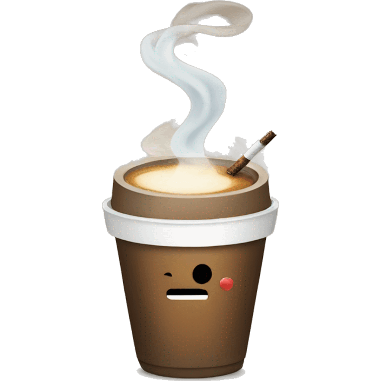 Cold coffe with cigarette emoji