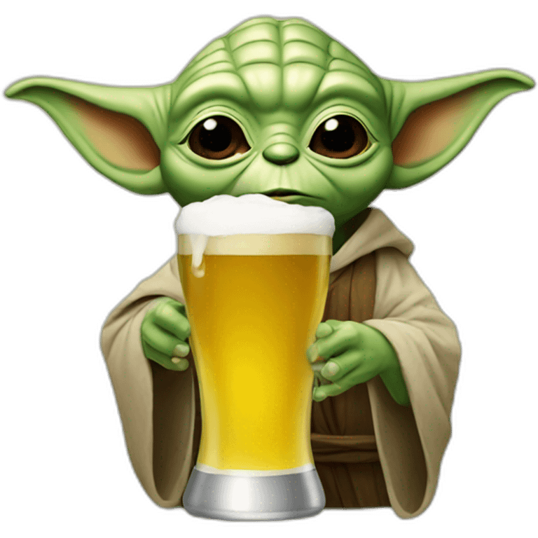 Yoda drink a beer emoji