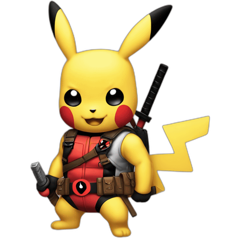 draw an image of deadpool merged with pikachu emoji