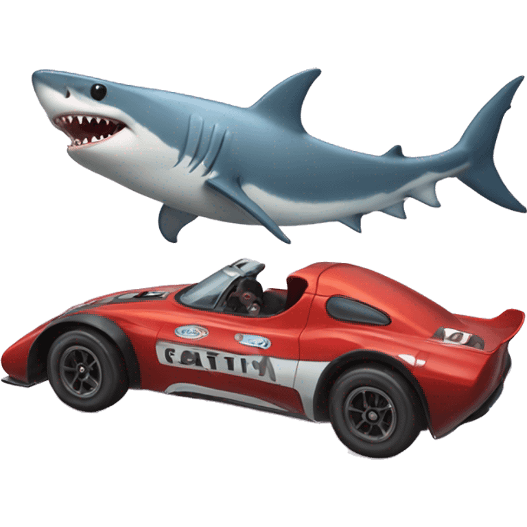 shark with race car emoji