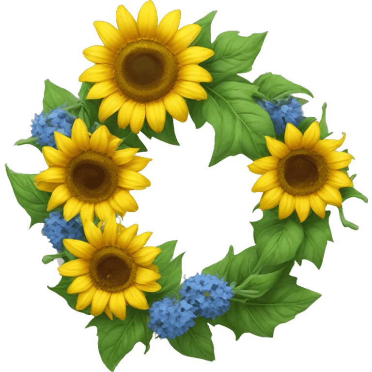 Ukrainian wreath of sunflowers emoji