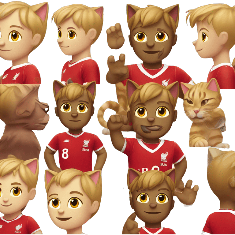 Cat wearing Liverpool kit emoji