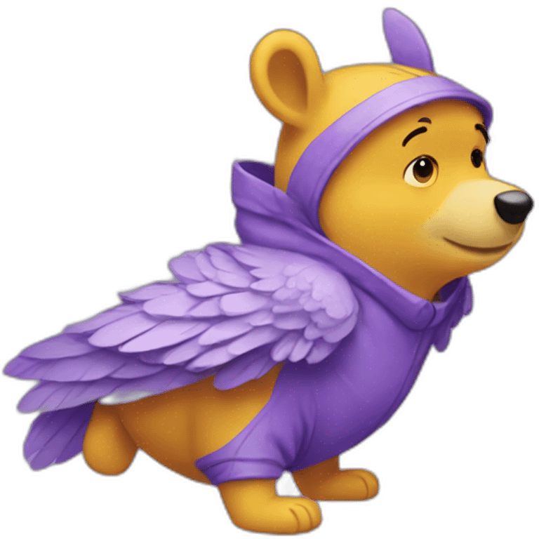 Pooh violet avec des ailes emoji