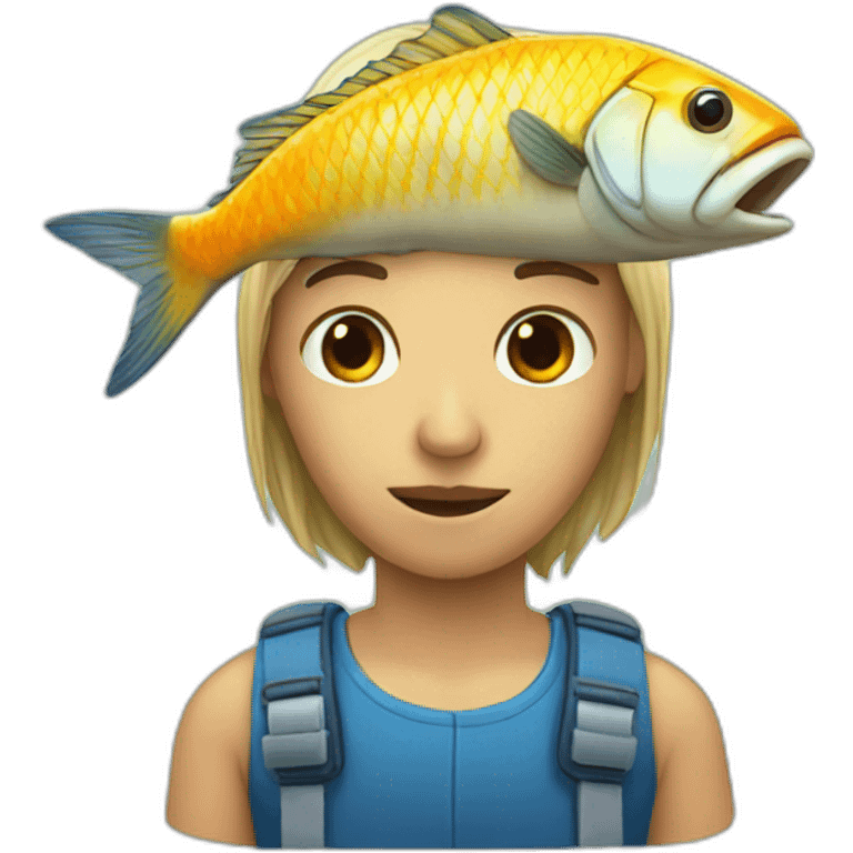 human with fish head emoji