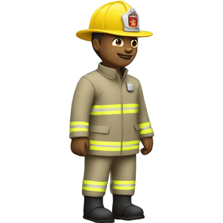 White firefighter man wearing 58 emoji