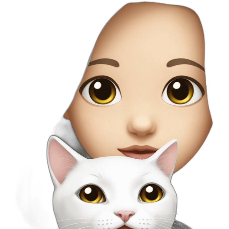 Baby girl light skin - 1 white cat- 1 black cat emoji