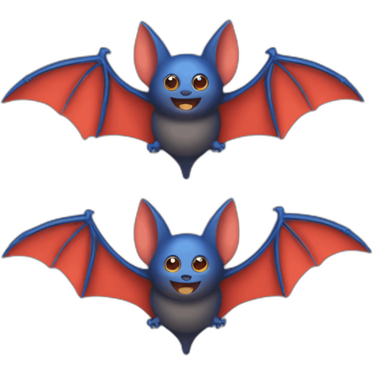 Bat amarillo rojo y azul emoji