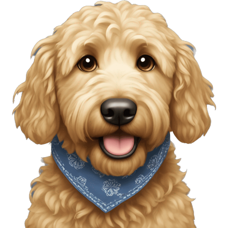 Golden doodle wearing a bandana  emoji