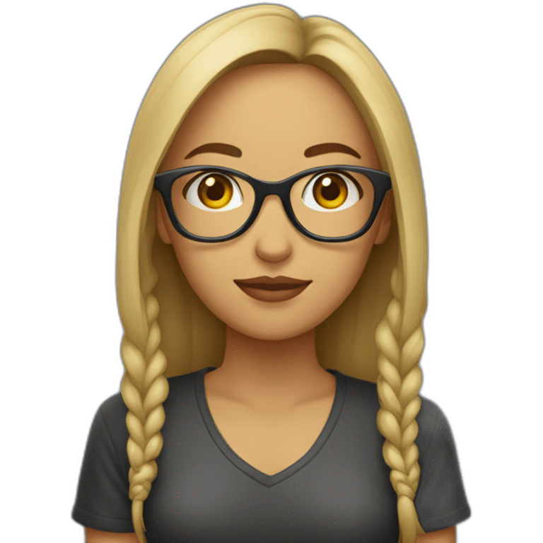 Mujer joven con lentes emoji