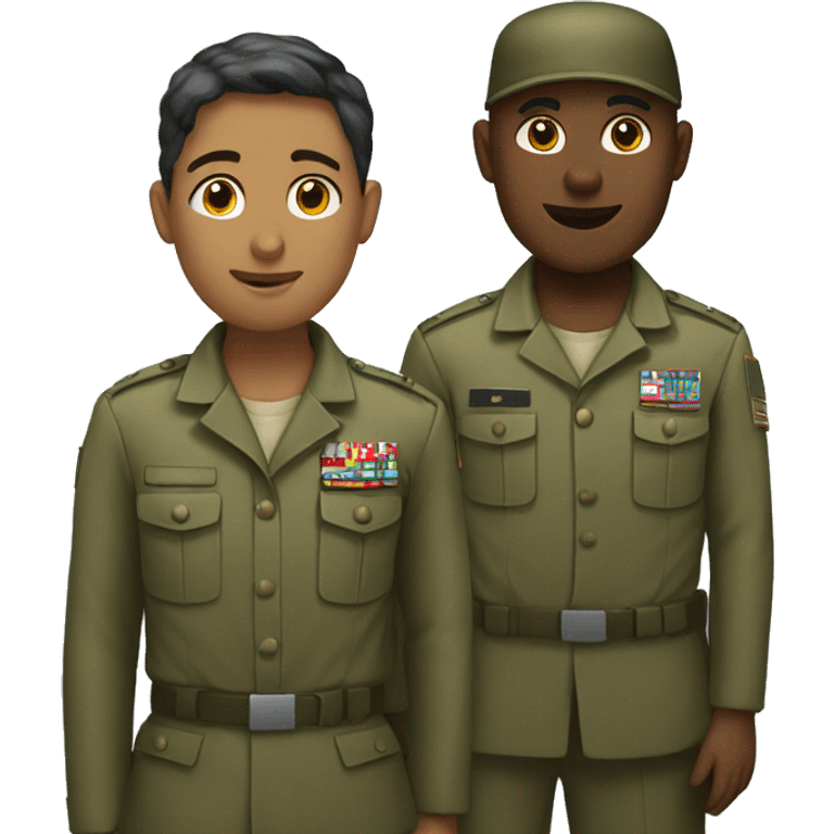 4 army people standing next to eachother emoji