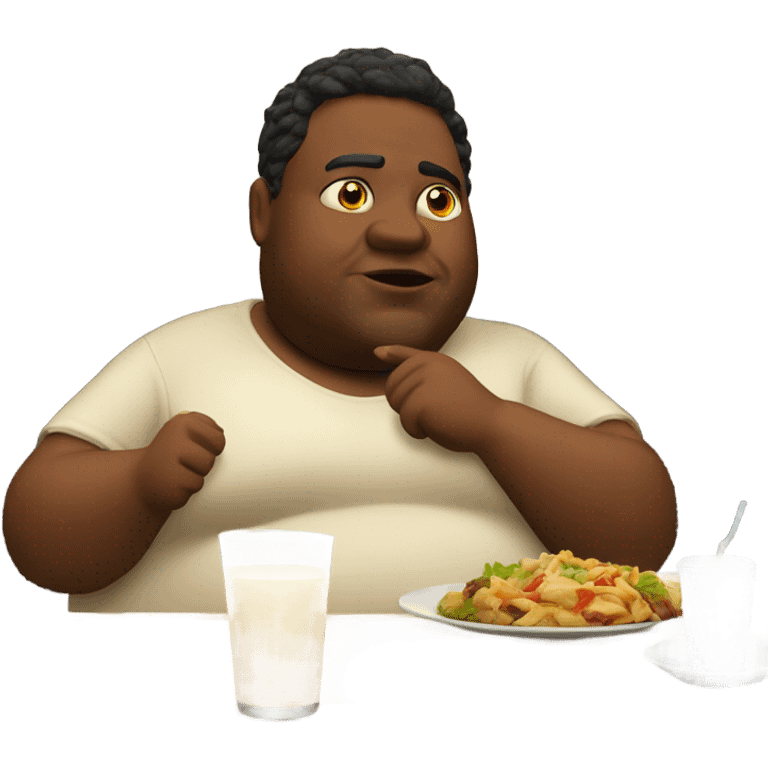 fat people at a restaurant  emoji