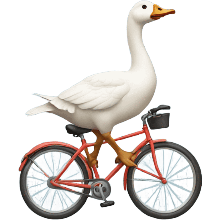 goose riding a bicycle  emoji