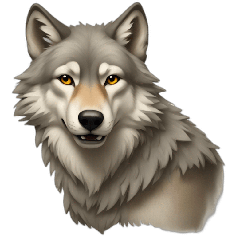 Wolf painting emoji