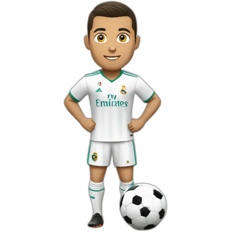 Cristiano Ronaldo playing futebol emoji