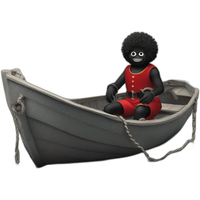 golliwog shackled to boat emoji