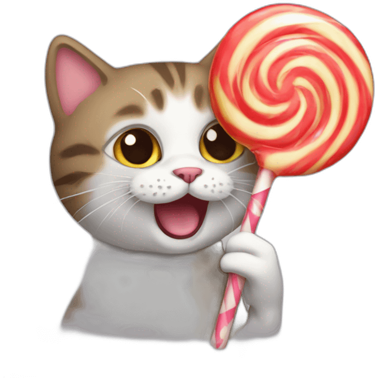 Cat-eating-lollipop emoji