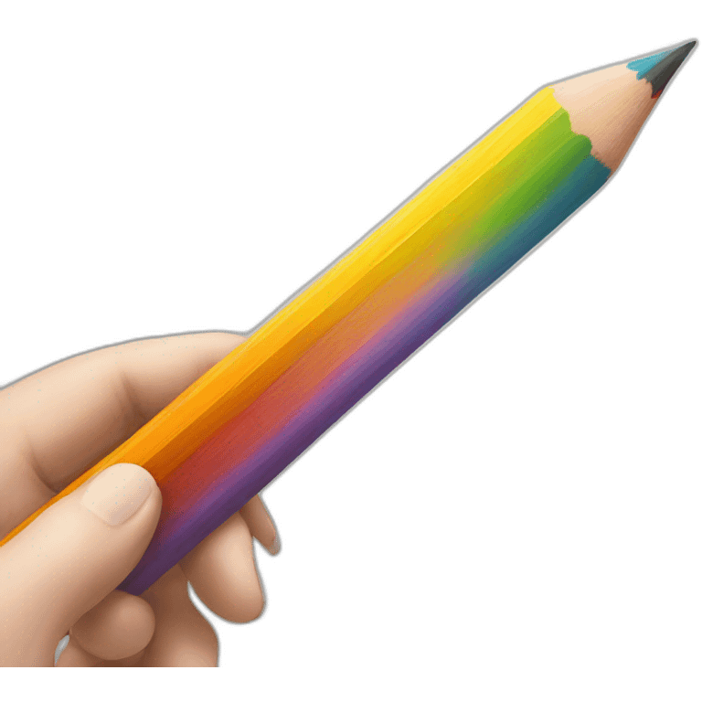 pencil painting a rainbow emoji