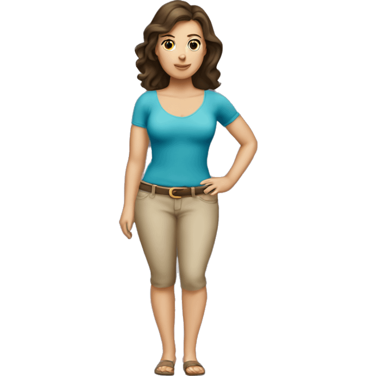 Caucasian brunette lady with disproportionately big hips  emoji