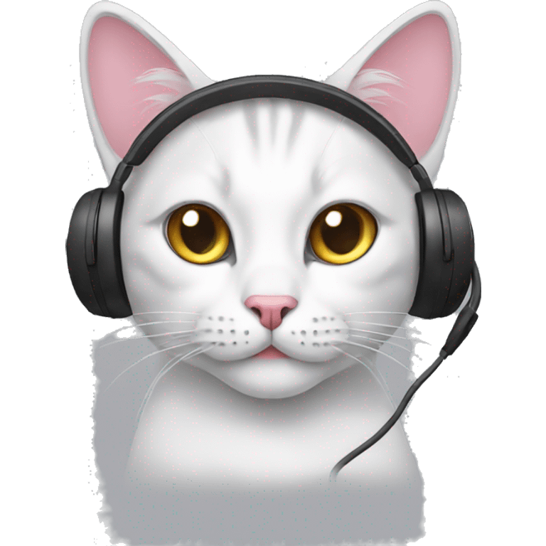 Cat with earphone emoji