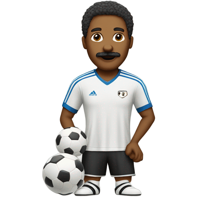 man with mustaches playing soccer emoji