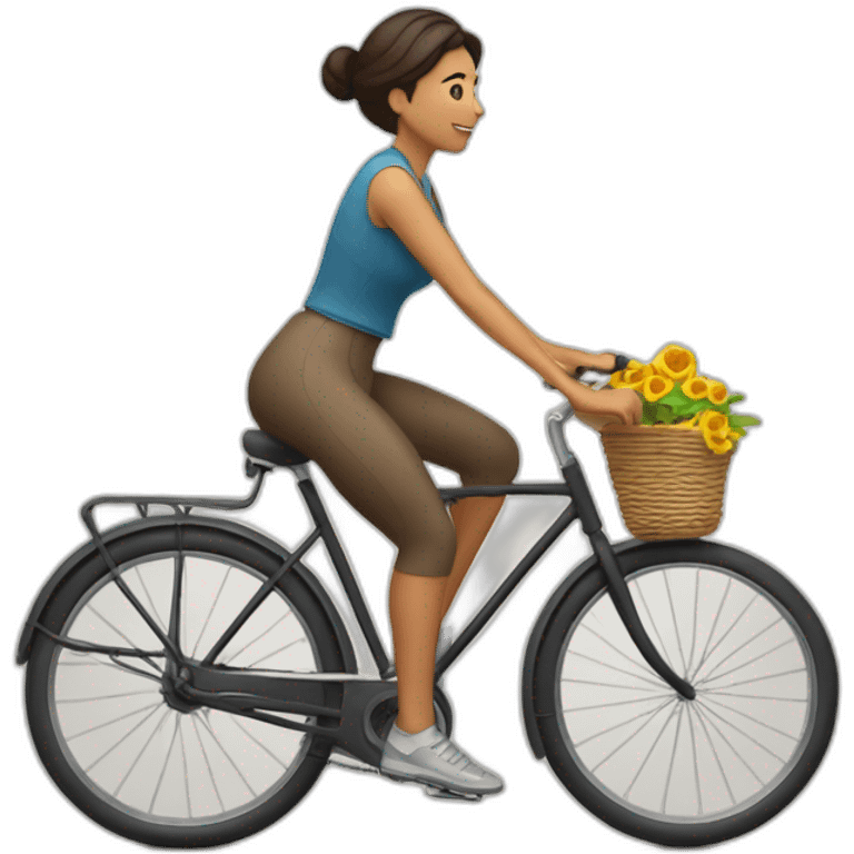 mujer morena montando en bicicleta emoji